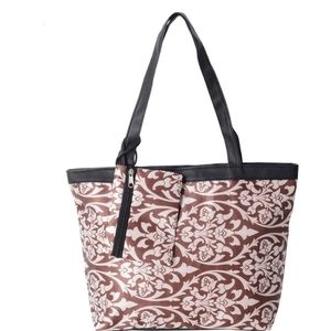 Brown and Beige Tote Bag with Matching Coin Bag.